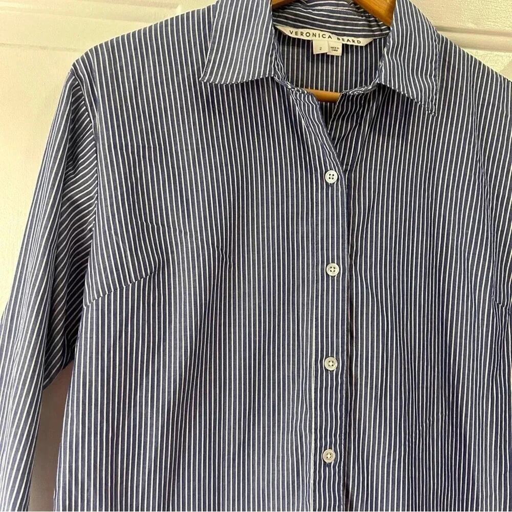 Veronica Beard • Gilda Assymetrical Button Down Hem Tunic Blouse - Picture 8 of 11